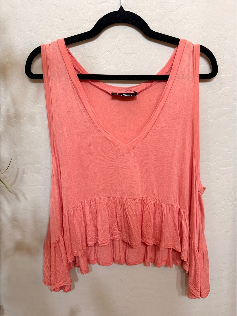Rae mode Women’s peplum coral tank top